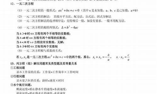 衡阳初中数学必考知识点总结大全(衡阳市初中数学教材)