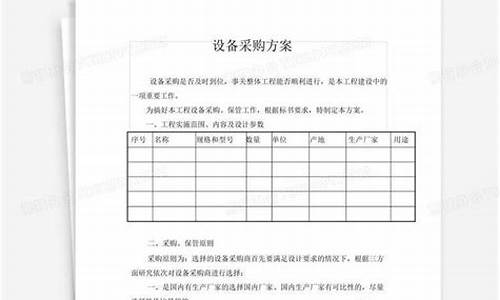 办公设备采购方案(办公设备采购程序)